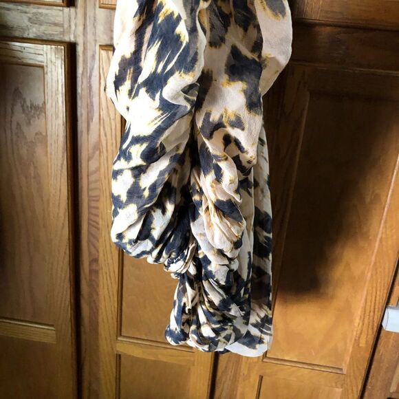 Anthropologie Tracy Reese Leopard Print Silk Ruched Mini Dress Mob Wife - 6 - Picture 10 of 12